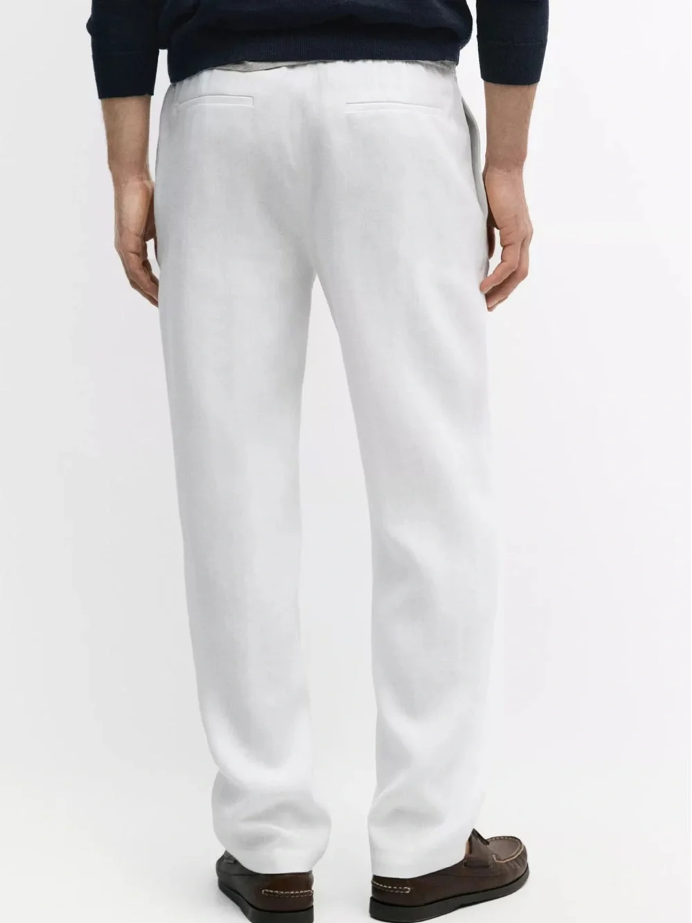 Massimo Dutti Men’s NWT white jogger fit linen cotton pants 0008/004